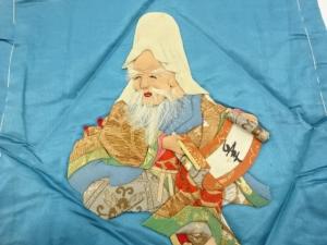 アンティーク　押絵寿老人模様帛紗